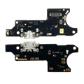 Black charging port flex cable for Moto G9 Power with silver metallic usb-c connector and gold-plated contacts