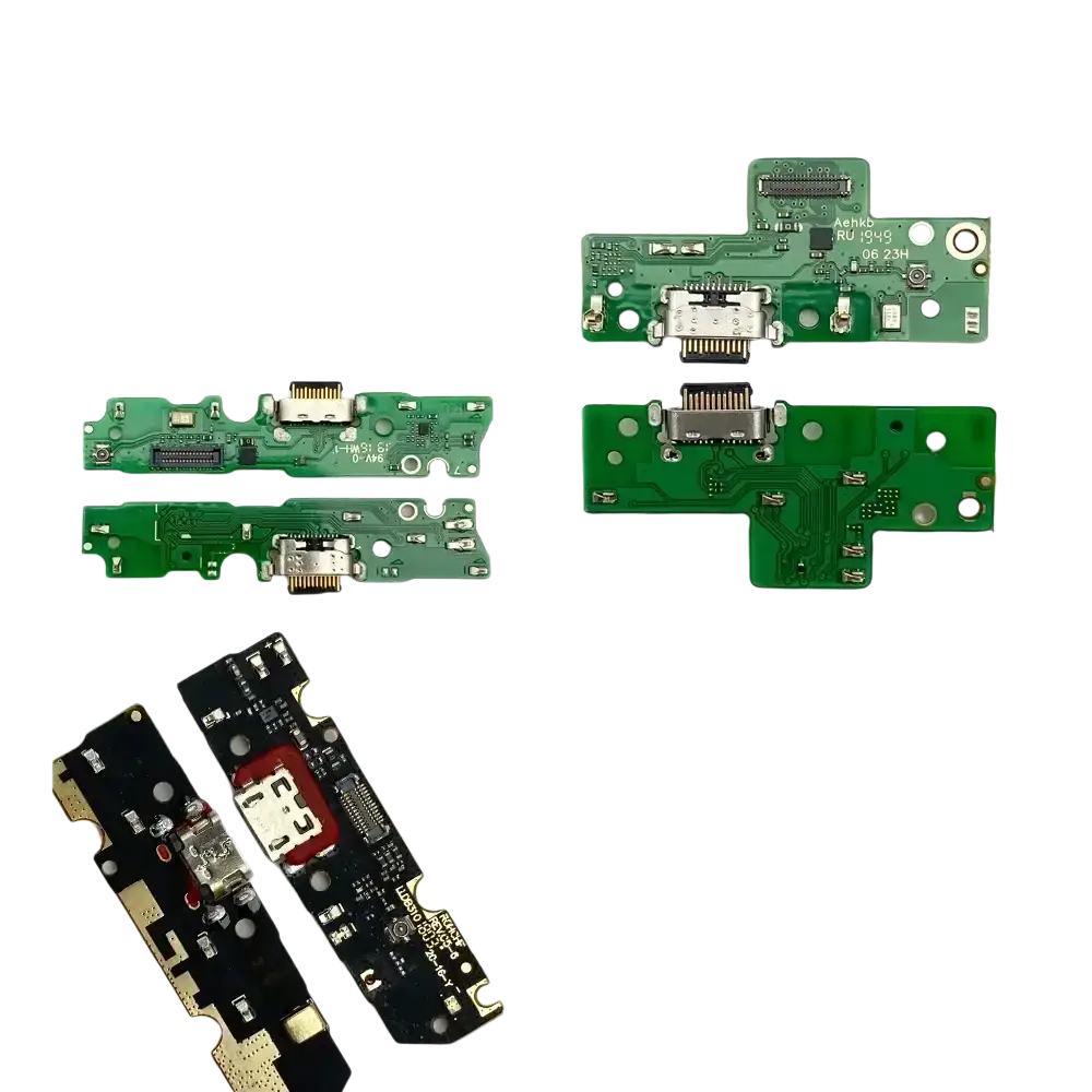 Green and black circuit board charging port flex cable with usb type-c for moto g9 power quick charge module