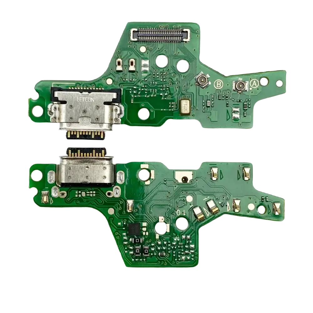 Green circuit board charging port flex cable with silver usb-c charging dock for moto g9 power replacement