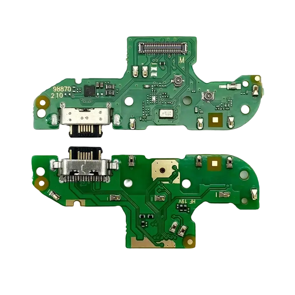 Green circuit board with usb-c charging port and flex cable for moto g9 power charging port replacement