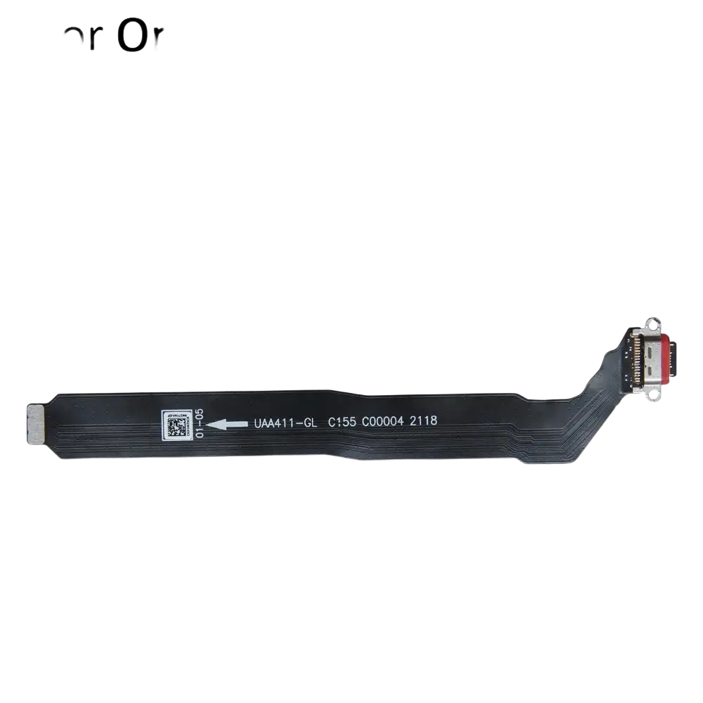Black flexible board flex cable with usb-c connector and printed serial numbers for oneplus nord 2t 5g charging port