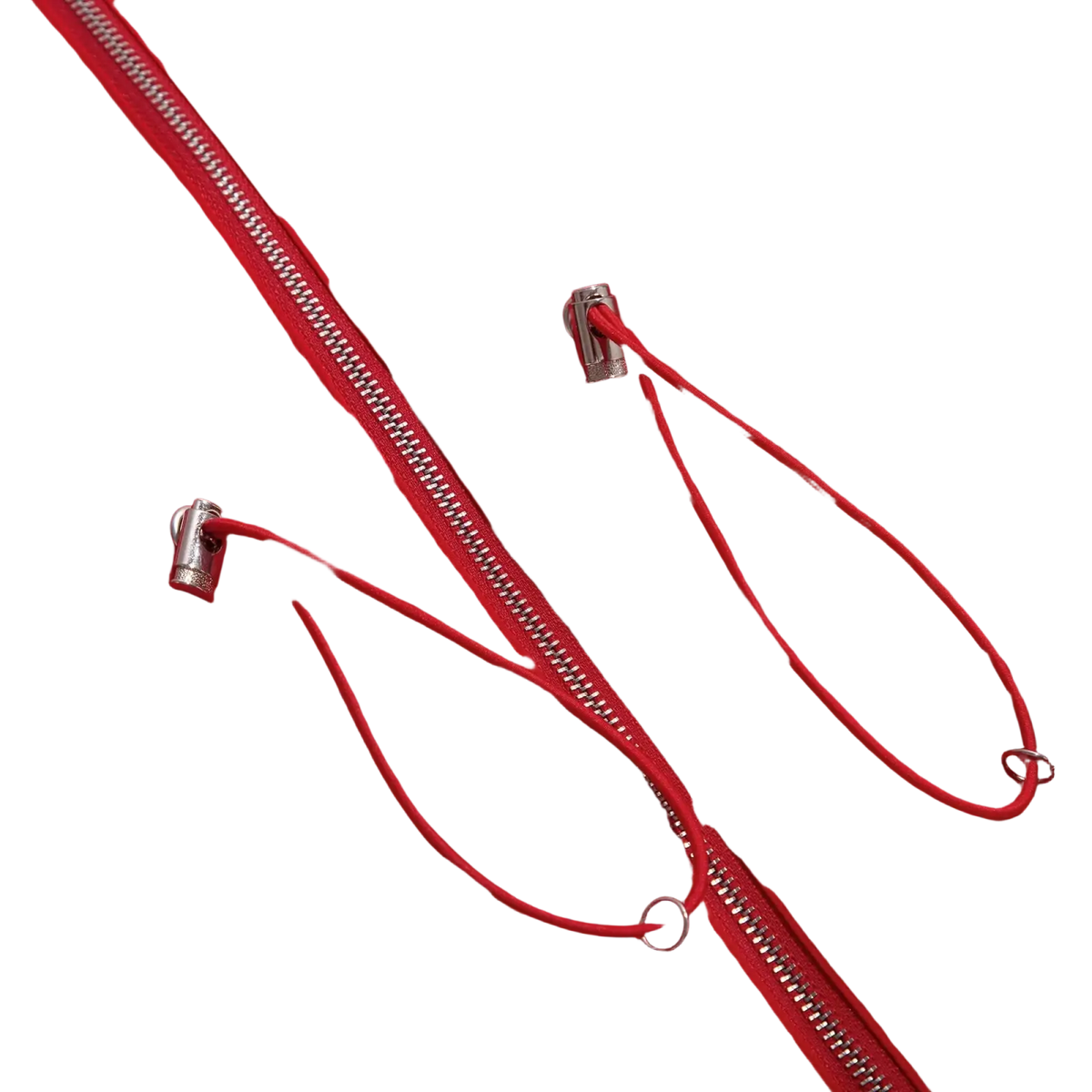Bright red nylon lightweight women windbreaker jacket with silver zippers and matching drawstrings by Chch