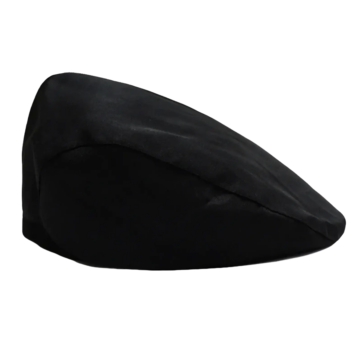 Black velvet flat cap with a soft textured surface and classic peaked design, unisex cotton checkered beret