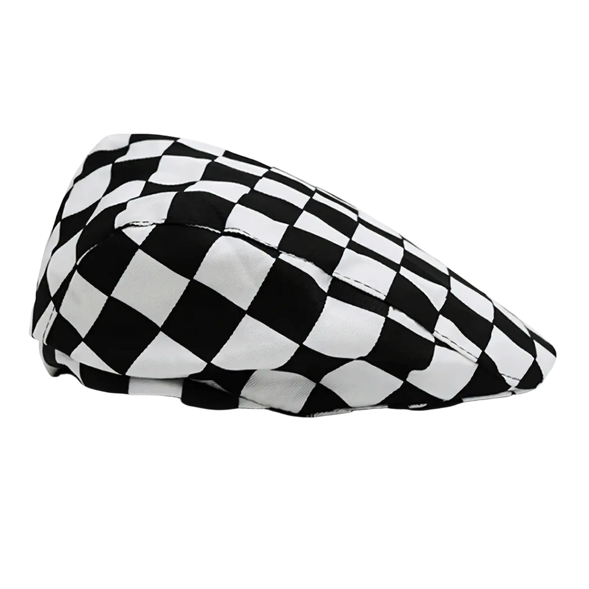 Black and white checkered flat cap unisex beret made of cotton with a classic pattern and comfortable fit