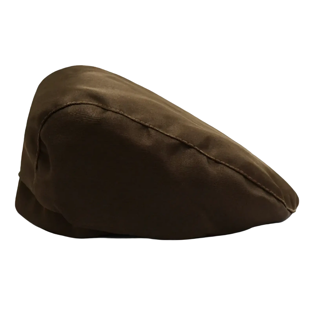 Brown leather flat cap with visible stitching along seams from the checkered flat cap unisex cotton beret collection