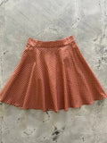 Red and white checkered cotton skater skirt with flared design made of lightweight fabric