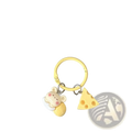Yellow cheese mouse cartoon keychain with cute mouse figurine and cheese slice charm bag charm accessory