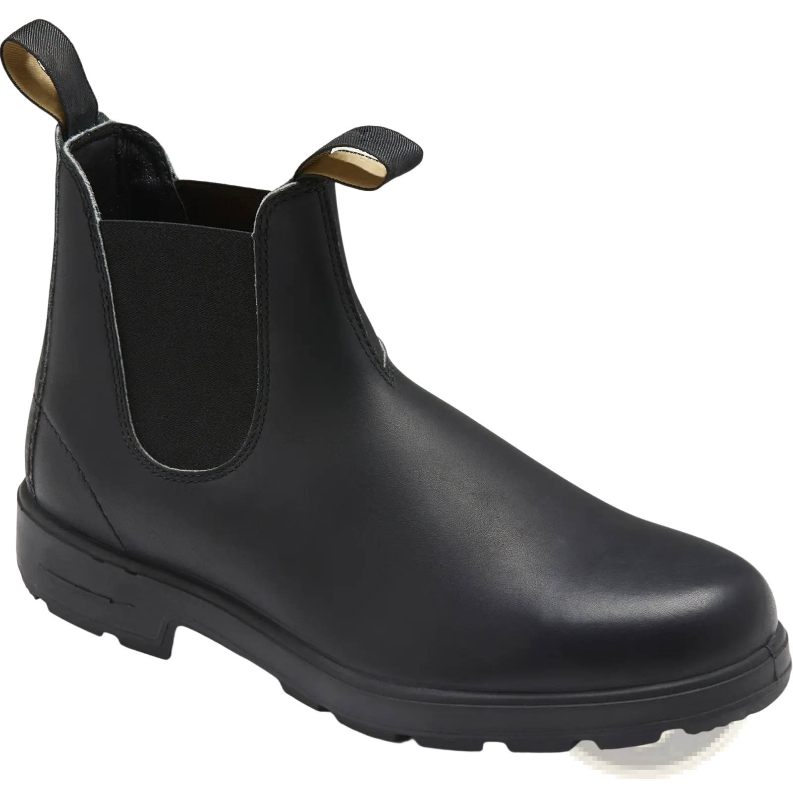 Black leather chelsea boots unisex vintage martin boots with elastic side panels and sturdy rubber sole