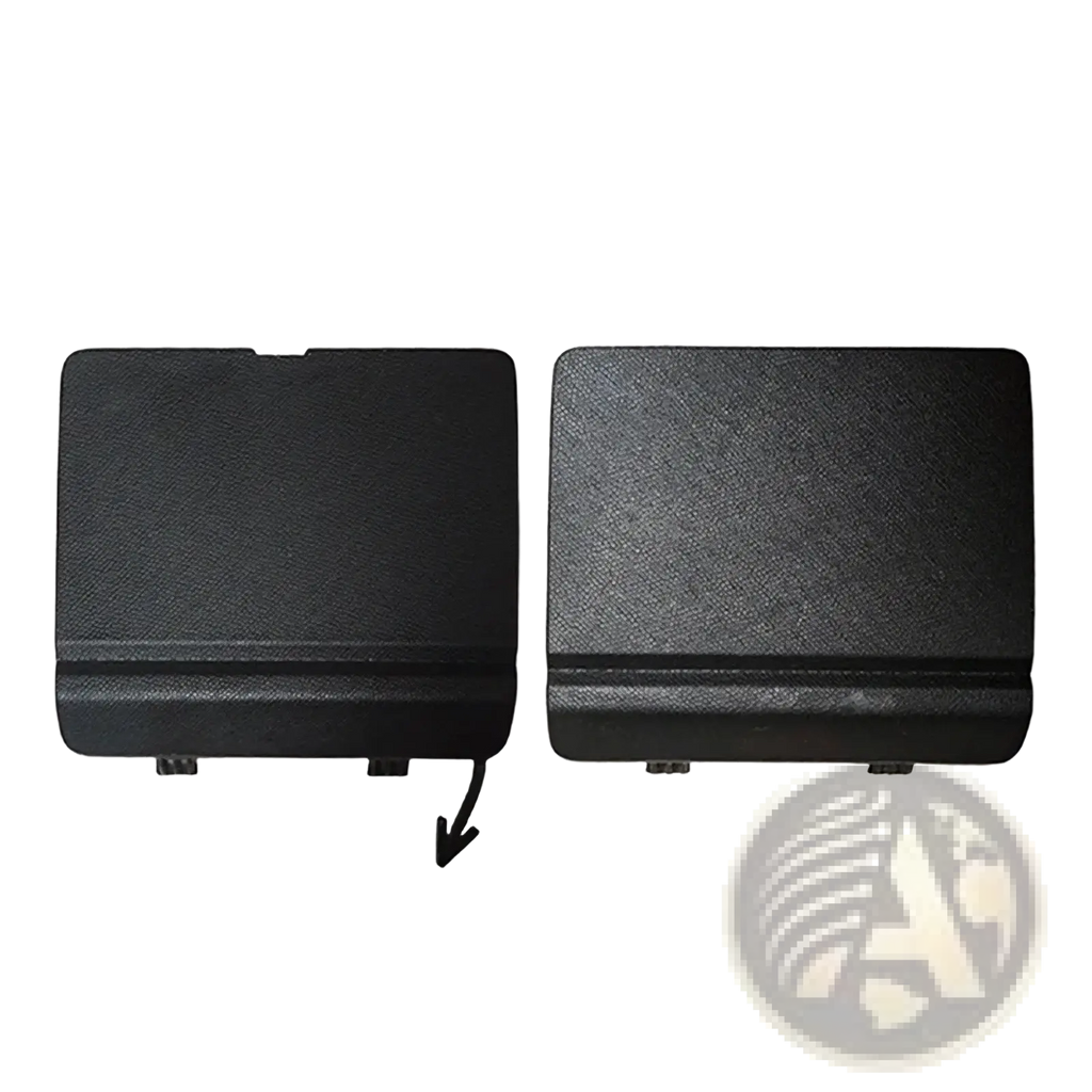 Black textured plastic front tow hook covers for chery jetour traveller t2 car trunk lid shown from back side