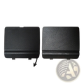 Black textured plastic front tow hook covers for chery jetour traveller t2 car trunk lid shown from back side