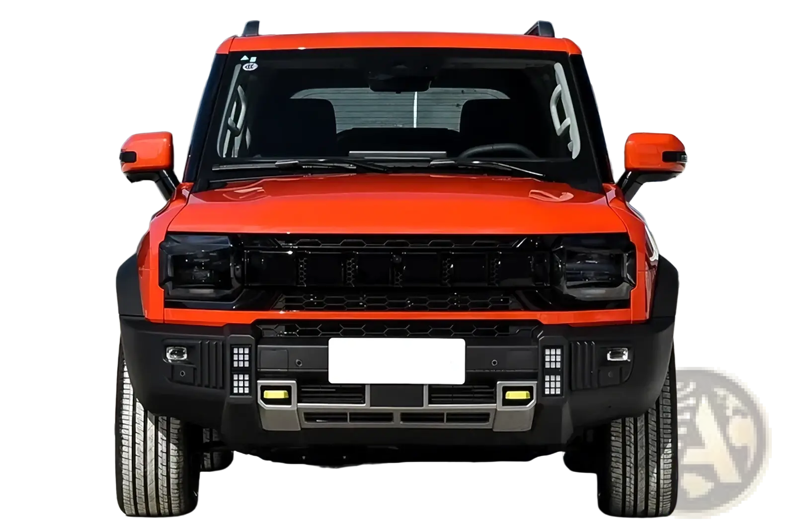 Vibrant orange chery jetour traveller t2 suv with bold black grille and rugged front tow hook cover