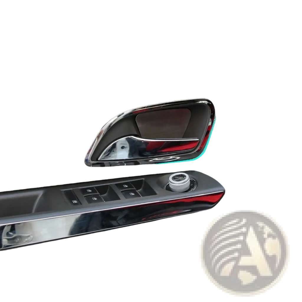 Chevrolet Cruze 2009-2014 chrome interior door handle trim with sleek design and subtle red accent lighting 4pcs