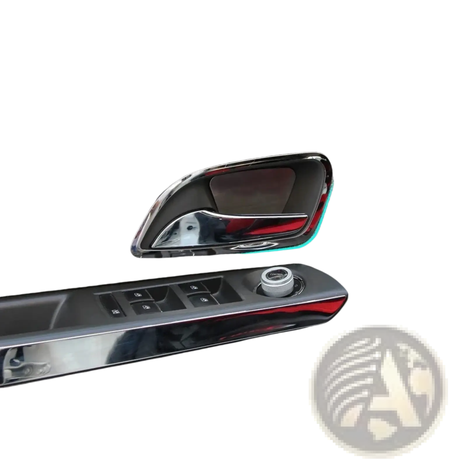 Chevrolet Cruze 2009-2014 chrome interior door handle trim with sleek design and subtle red accent lighting 4pcs