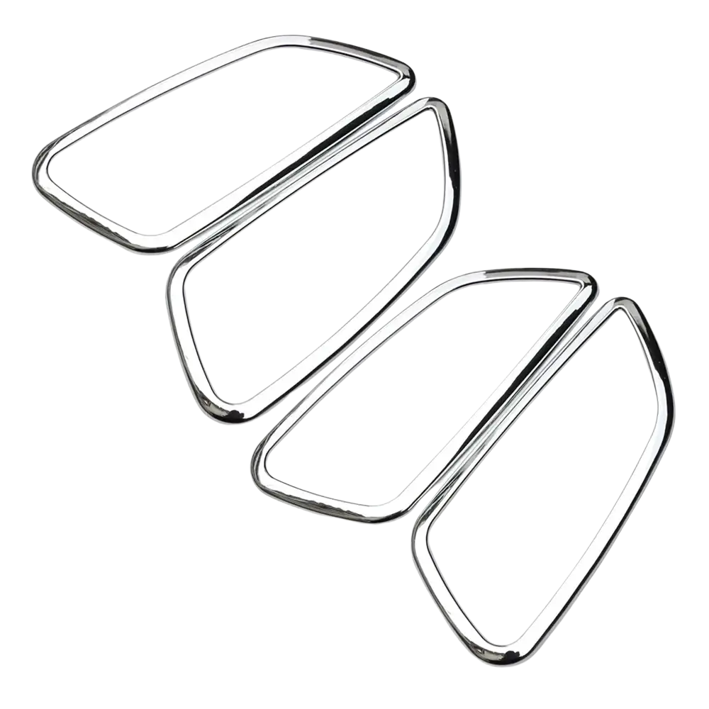Set of four chrome-finished rectangular car mirror trim covers with rounded edges for Chevrolet Cruze 2009-2014 interior door handles