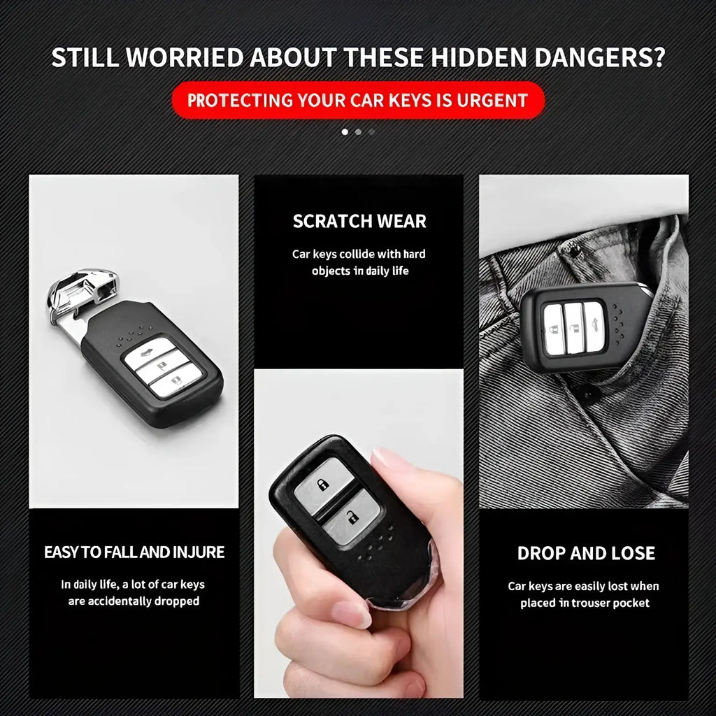 Black plastic Chevrolet metal shield car key fob with silver metallic buttons and sleek rectangular design