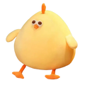 Cute yellow chicken plush stuffed pillow with orange beak feet and tufted crest made in mainland china