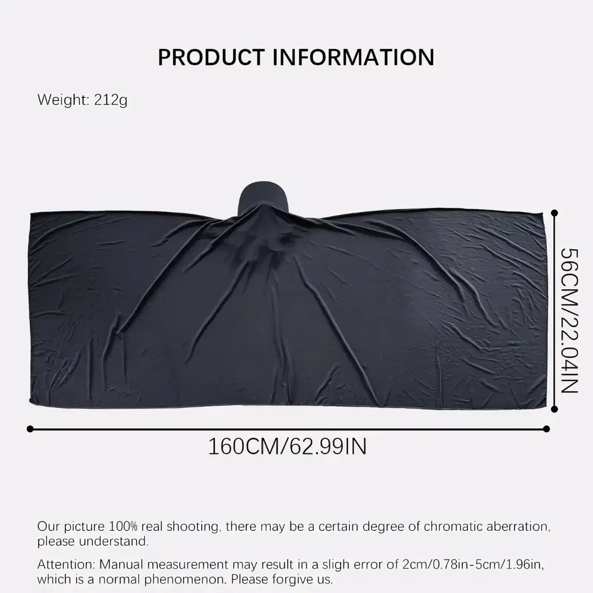 Black lightweight chiffon rain poncho with hood and full-length sleeves for outdoor use in baseball cap hijab style