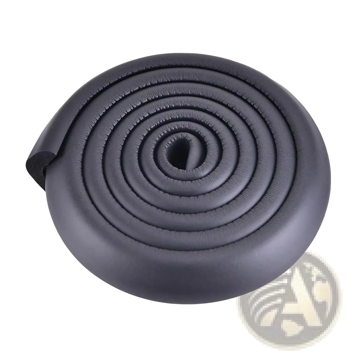 Black foam child safety bumper strip thick l shape guard coiled with textured ridges for edge protection