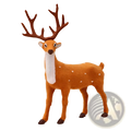 A charming orange plastic Christmas deer plush toy with brown antlers and a white spotted neck