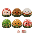 Christmas squeeze toy stress relief dumpling with santa design red glitter jelly filling and transparent TPR shell for christmas party
