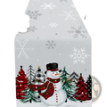 Christmas table runner festive holiday decor 183x33 white silver snowflake pattern with snowman and pine tree accents