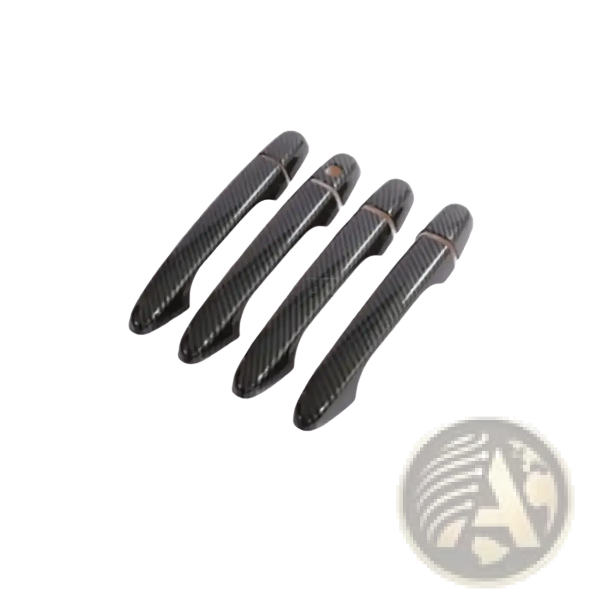 Set of four black carbon fiber textured car door handle covers for Honda Civic CR V 2012 2016 models