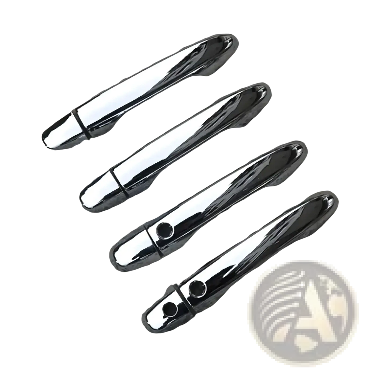 Set of four chrome-finished elongated car door handle covers with rounded ends for Honda Civic CR-V 2012-2016