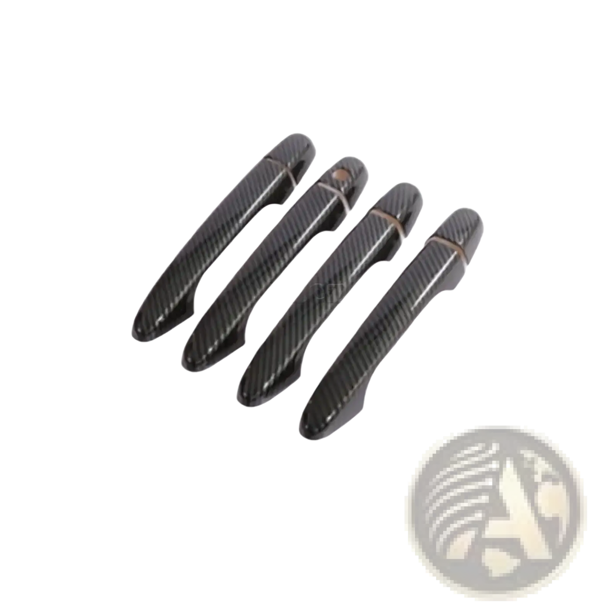 Set of four black carbon fiber textured car door handle covers for Honda Civic CR V 2012 2016 models