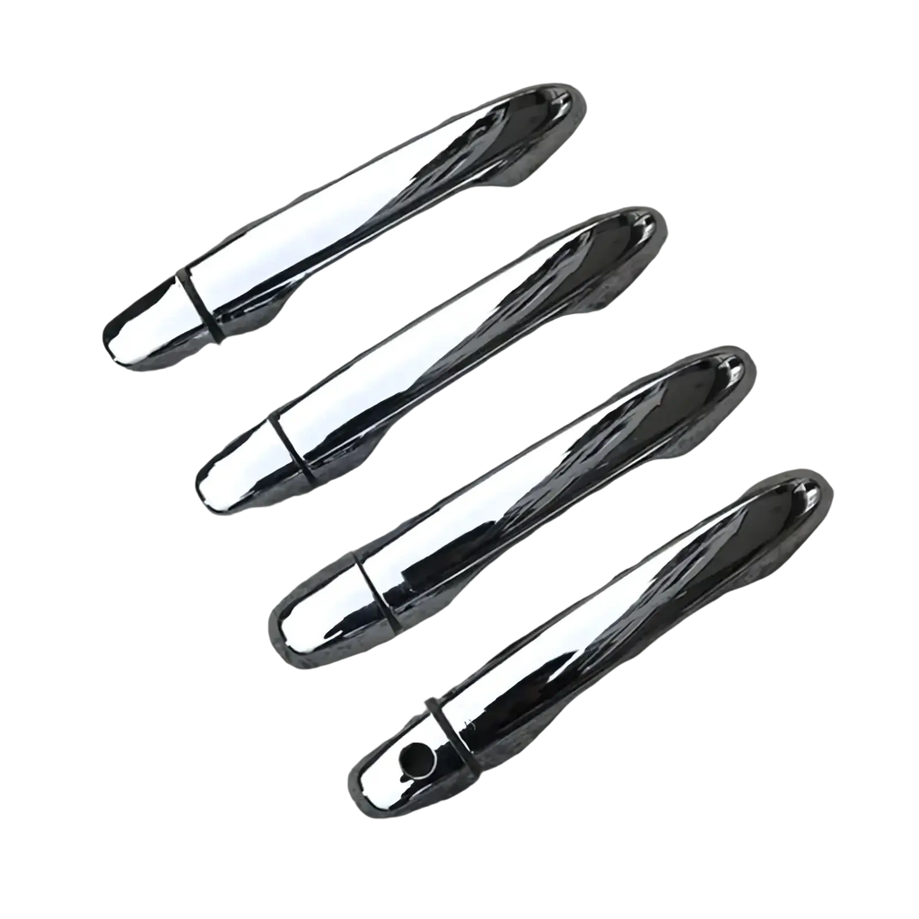 Set of four chrome-finished door handle covers with sleek elongated design for Honda Civic CRV 2012 to 2016 models