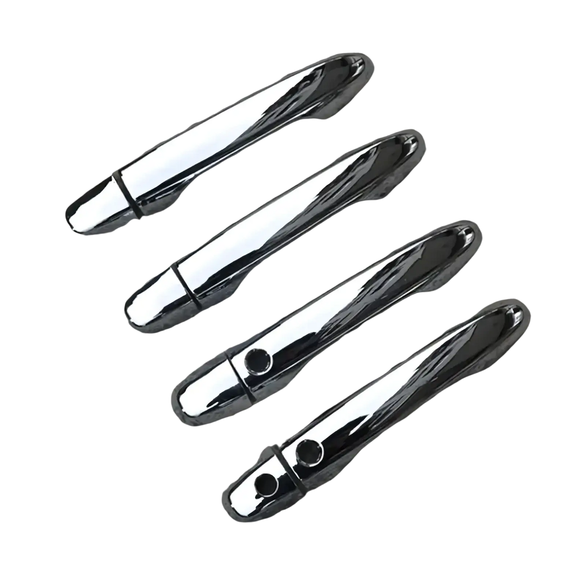 Set of four chrome-finished elongated car door handle covers with rounded ends for Honda Civic CR-V 2012-2016