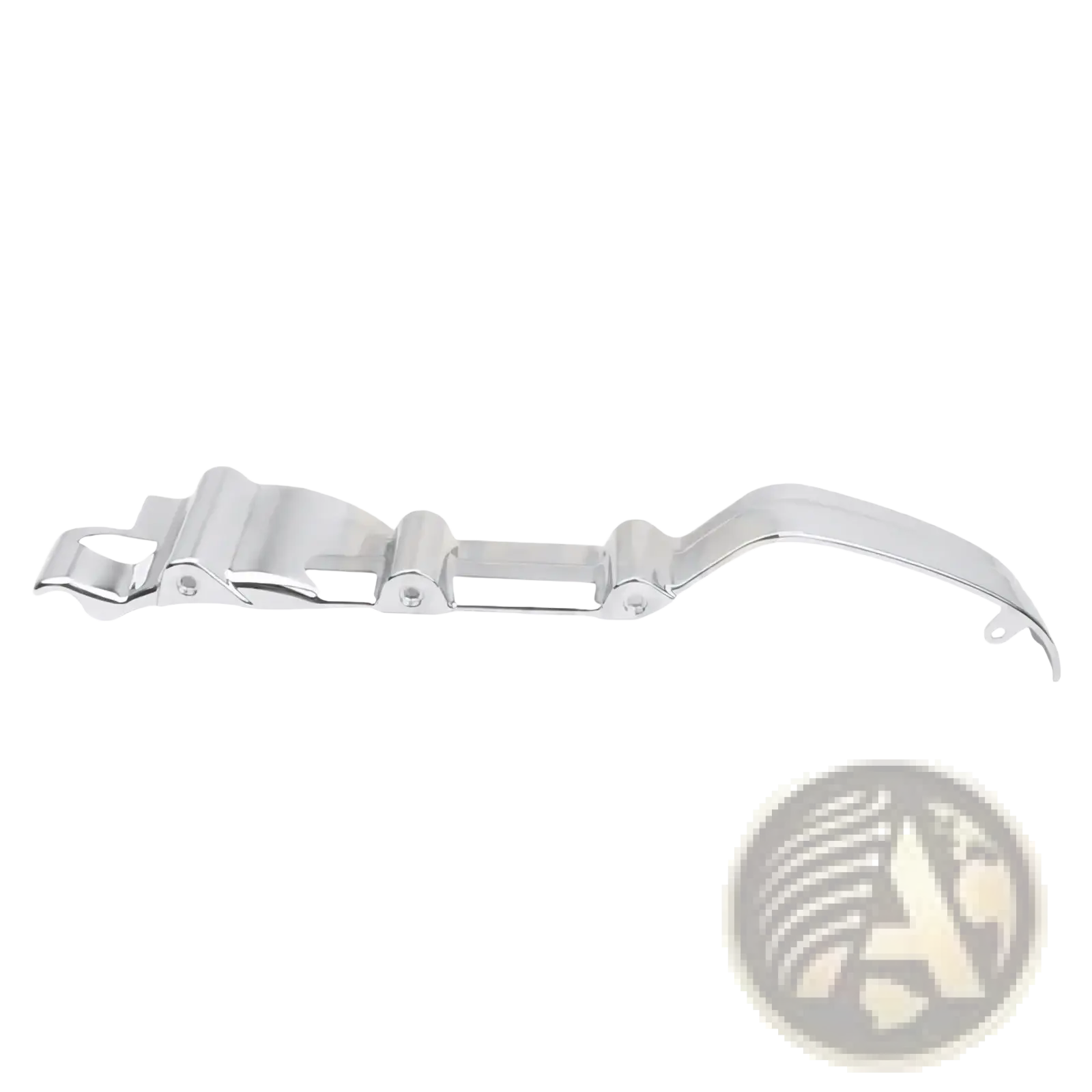 Chrome inner primary accent cover for harley touring 17-22 featuring a chrome finished metal brake lever with integrated pivot