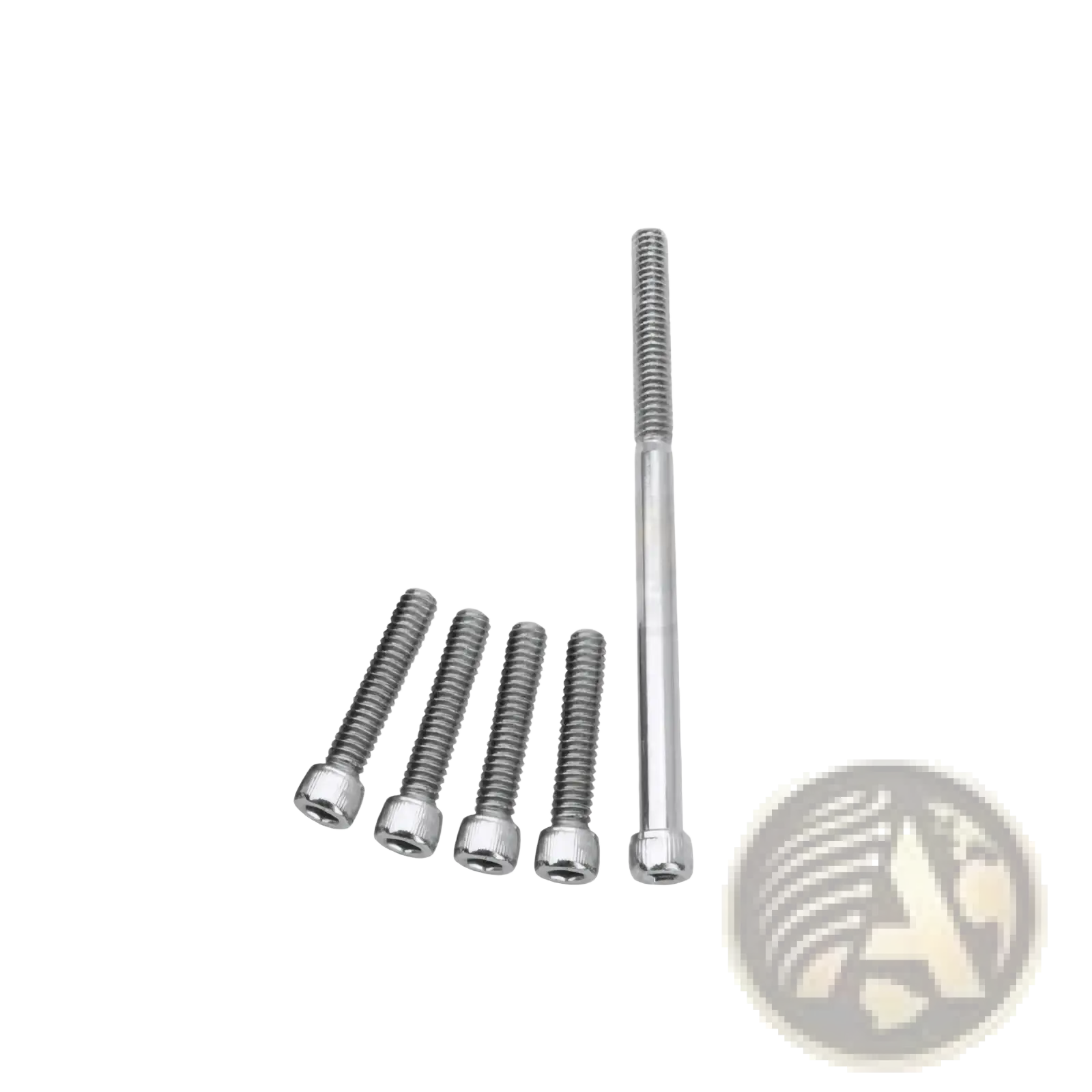 Set of five polished stainless steel hex socket head screws for chrome inner primary accent cover harley touring 17-22