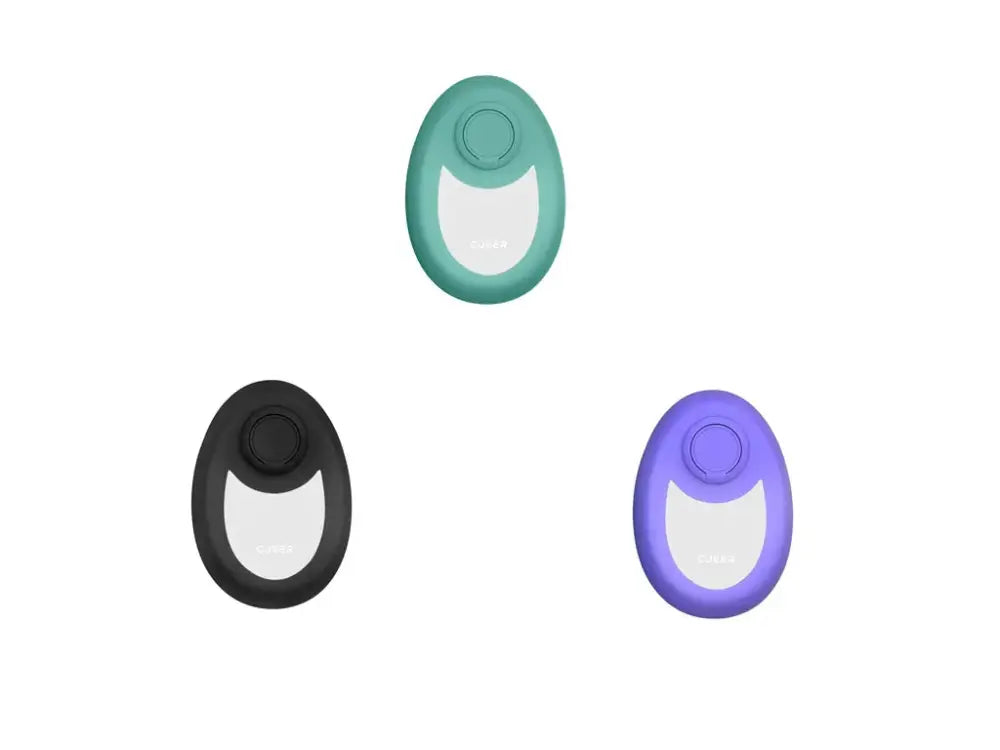 Teal nano glass crystal hair eraser silicone phone holders in teal black and purple with white central panel