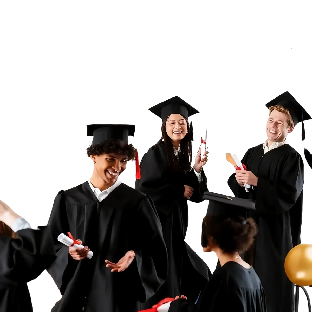 Black graduation caps with red tassels felt wall stickers for class of 2026 graduation decor