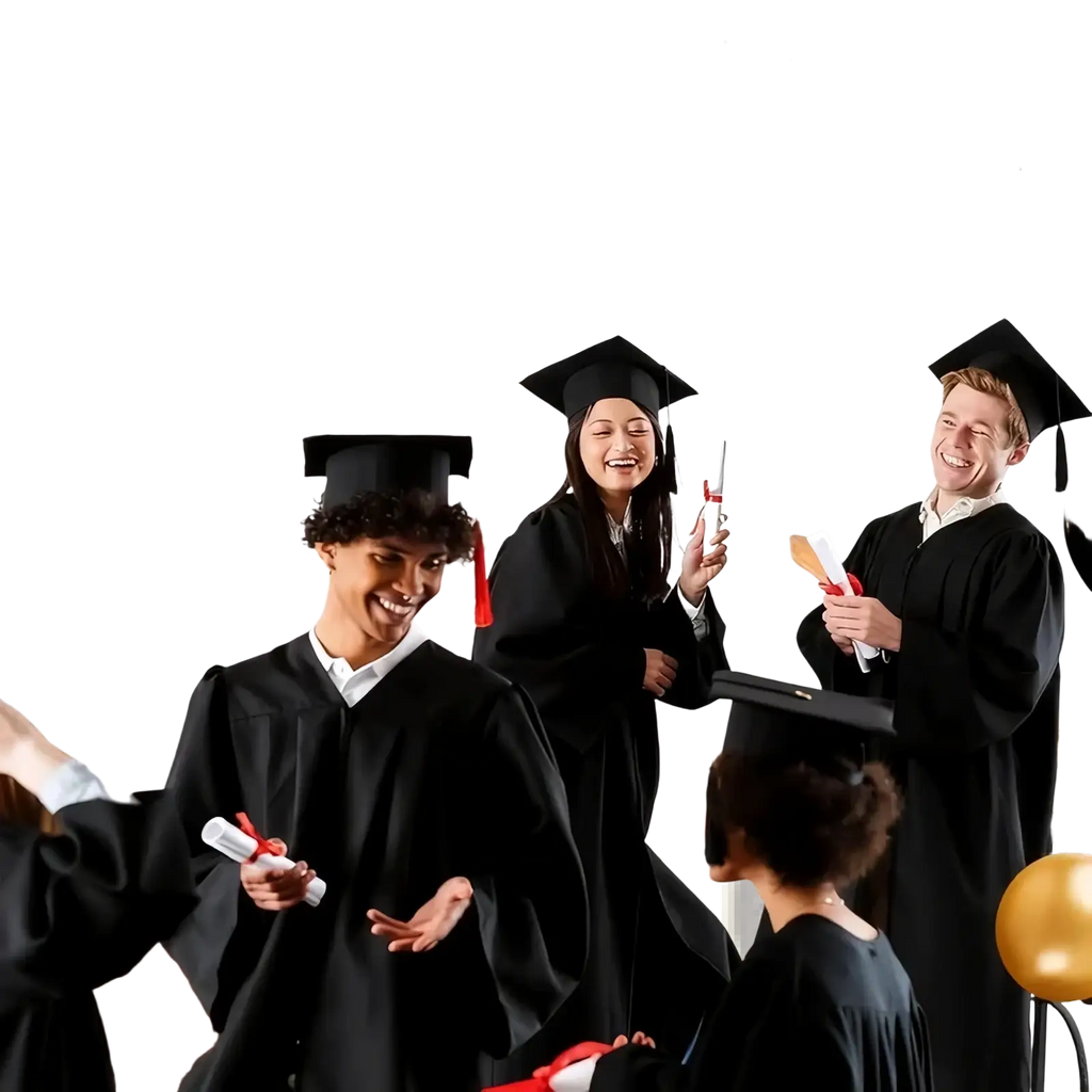 Black graduation caps with red tassels felt wall stickers for class of 2026 graduation decor