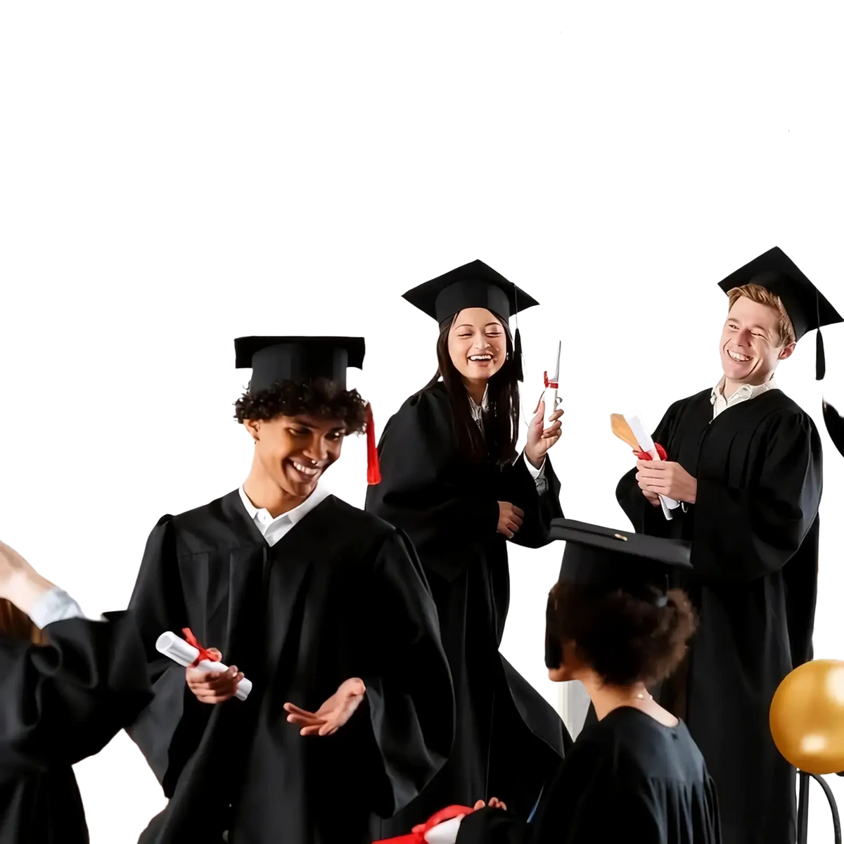 Black graduation caps with red tassels felt wall stickers for class of 2026 graduation decor