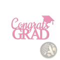 Pink glittery congrats grad cake topper with graduation cap design for class of 2026 graduation felt wall stickers