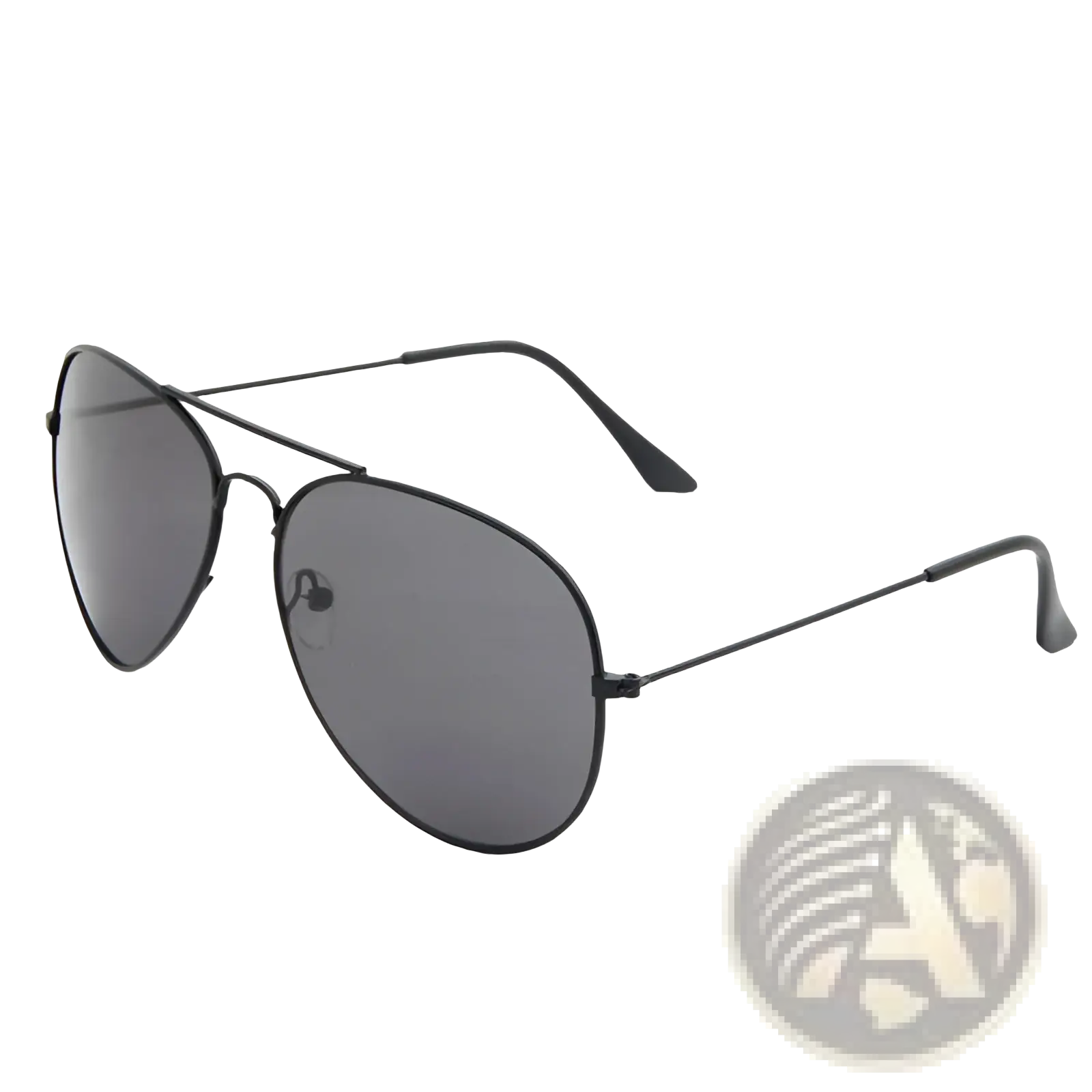 Classic unisex metal aviator sunglasses with black frame dark gray lenses and UV protection for eye safety