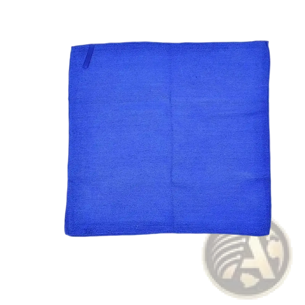 A vibrant royal blue microfiber clay bar towel 30cm square designed for car detailing and deep cleaning