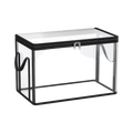 Clear rectangular book storage bin with black zipper and handles for organized storage bins allow easy access