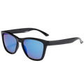 Black frame clear colored sunglasses with uv400 protection and reflective blue mirrored lenses for sun protection