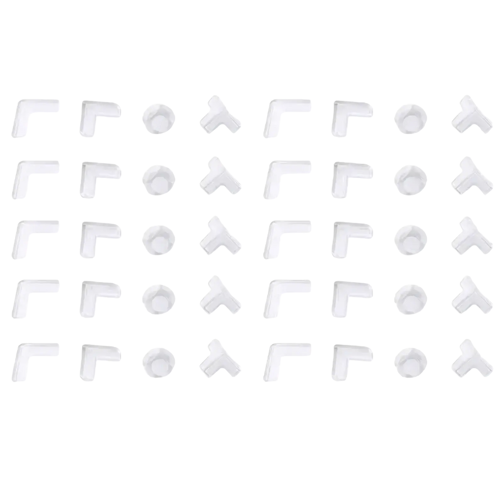 Clear plastic corner protectors set of 24 child safety guards made of transparent material for furniture edges