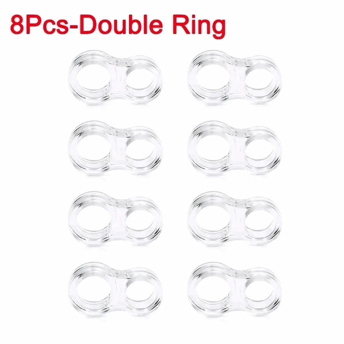 Clear plastic double ring connectors of clear door handle wall protector buffer ring for impact protection