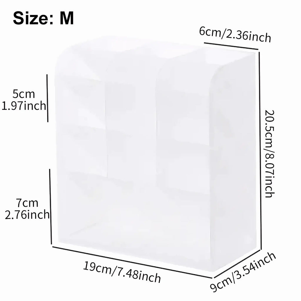 White transparent plastic shoe storage box for clear plastic pen holder desktop stationery organizer use