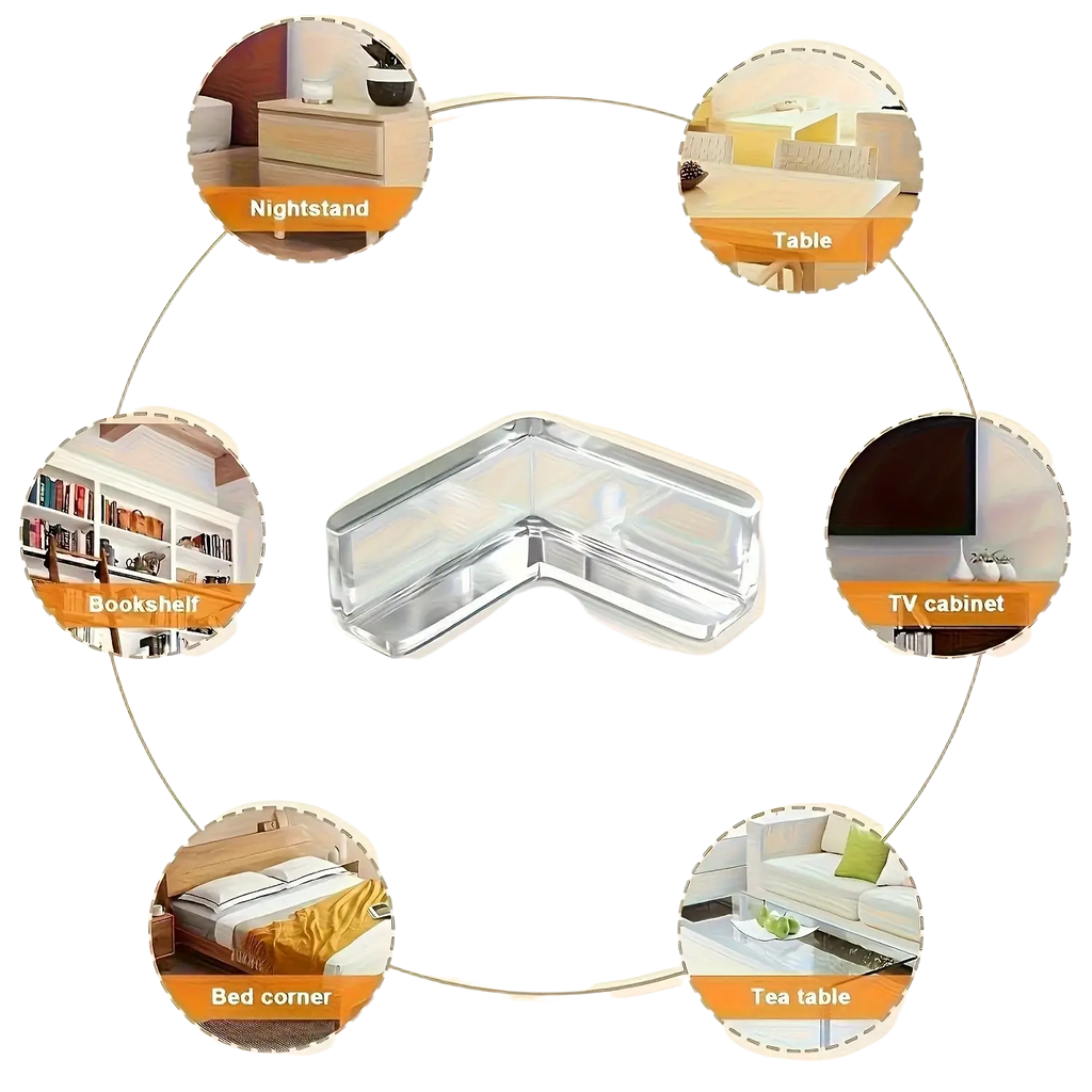 Clear silicone furniture corner protectors 10 pcs made of transparent plastic for safe furniture protection