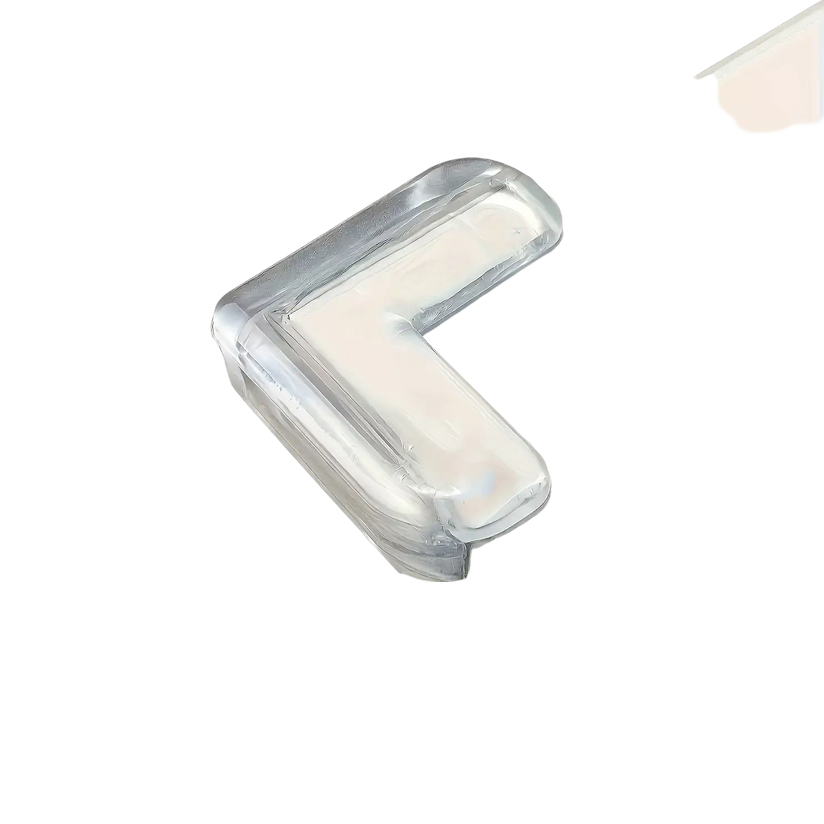 Clear silicone furniture corner protector with transparent rounded l-shape design for safety and damage prevention