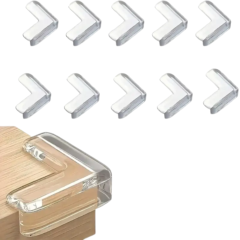 Clear silicone furniture corner protectors 10 pcs transparent plastic guards for protecting furniture edges