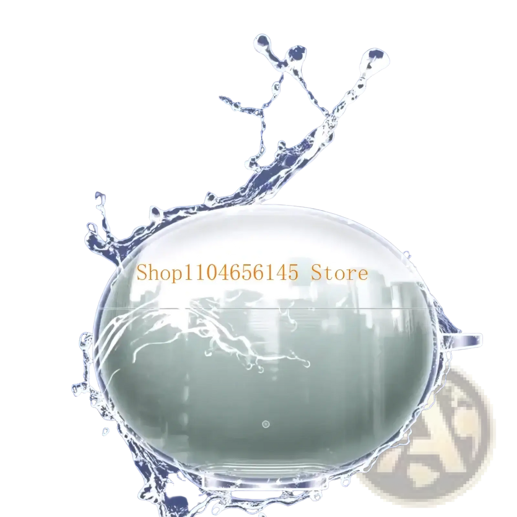 A translucent spherical water bottle with a small handle in a clear TPU protective case for Oneplus Buds 4