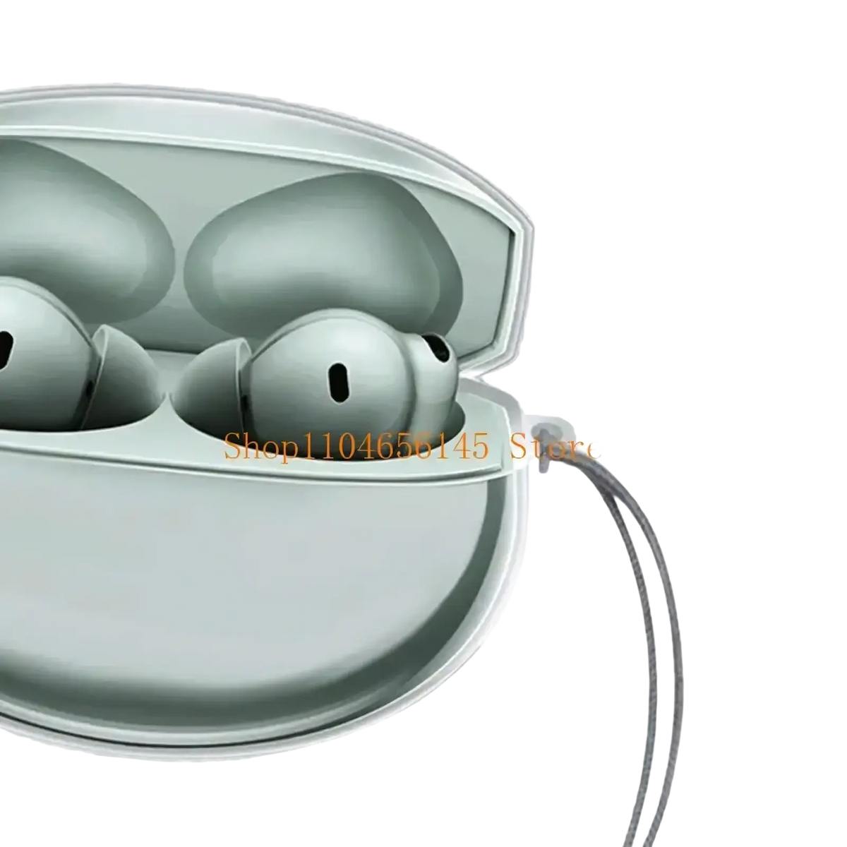 Silver-colored sleek oval oneplus buds 4 charging case with clear TPU protective case and soft interior compartments
