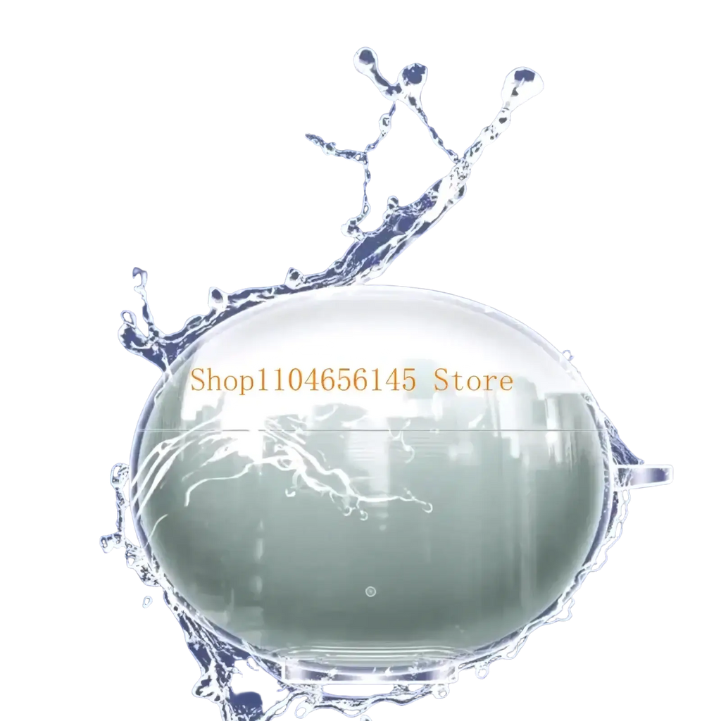 A translucent spherical water bottle with a small handle in a clear TPU protective case for Oneplus Buds 4